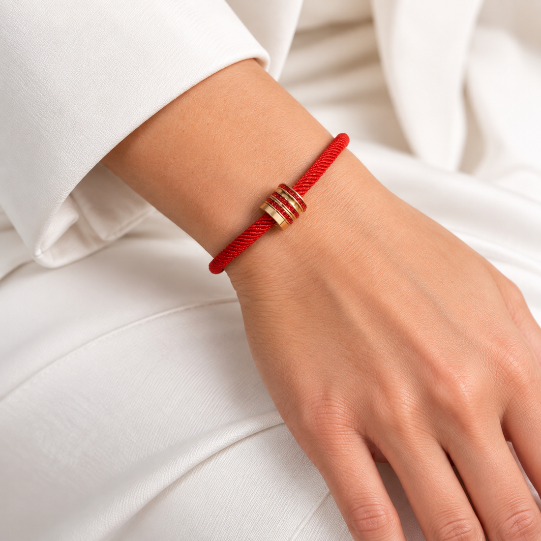 Rokassprādze Red Twisted Cord