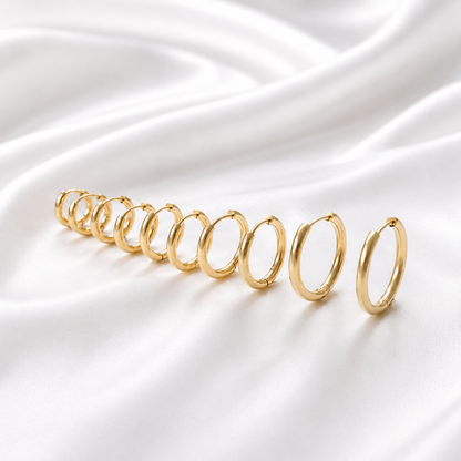 Auskari 7 size Smooth Gold