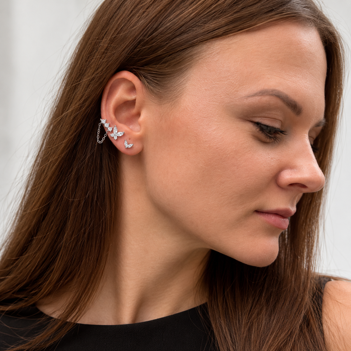 Pīrsingu komplekts Light Butterfly &amp; Chain Komplektā vai atsevišķi
