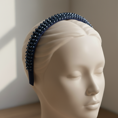 Matu stīpiņa &quot;Elegantais kristāls&quot; tumši zila