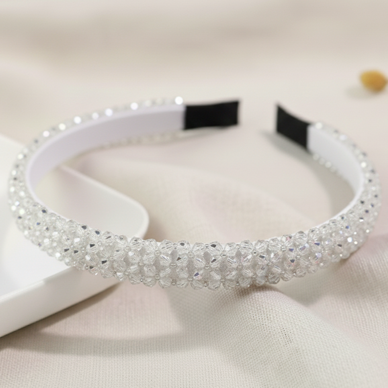 Matu stīpiņa "Elegantais kristāls" balta