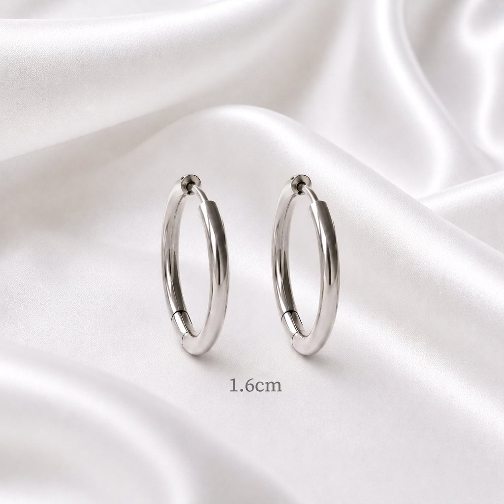 Auskari 7 size Smooth White Gold