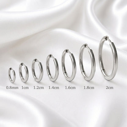 Auskari 7 size Smooth White Gold