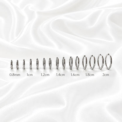 Auskari 7 size Smooth White Gold