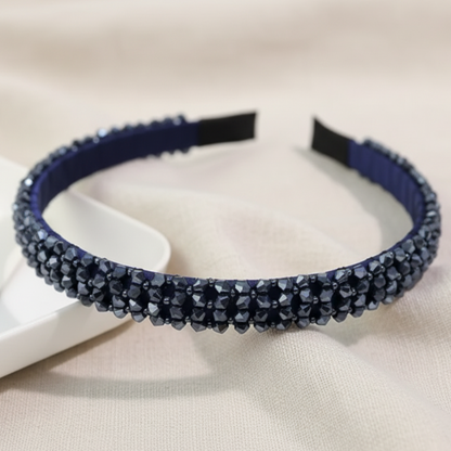 Matu stīpiņa &quot;Elegantais kristāls&quot; tumši zila