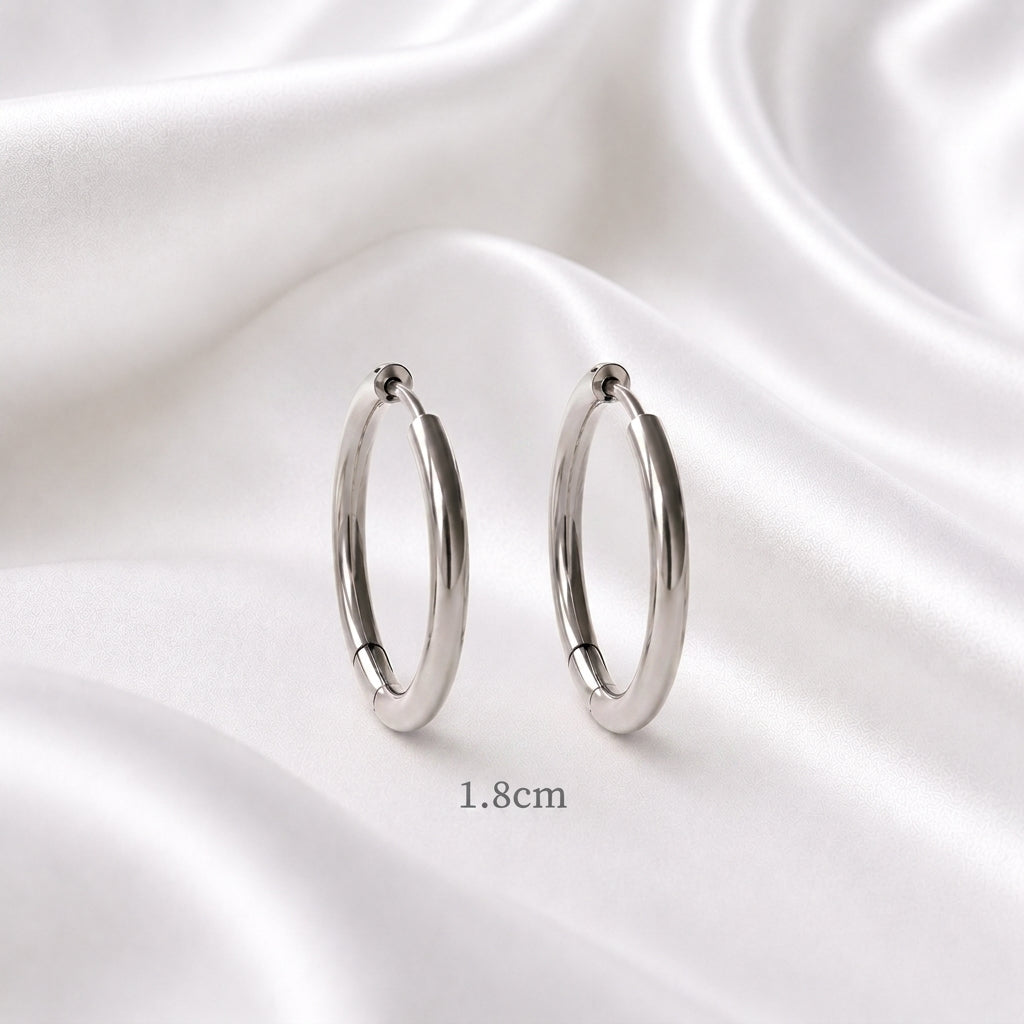 Auskari 7 size Smooth White Gold