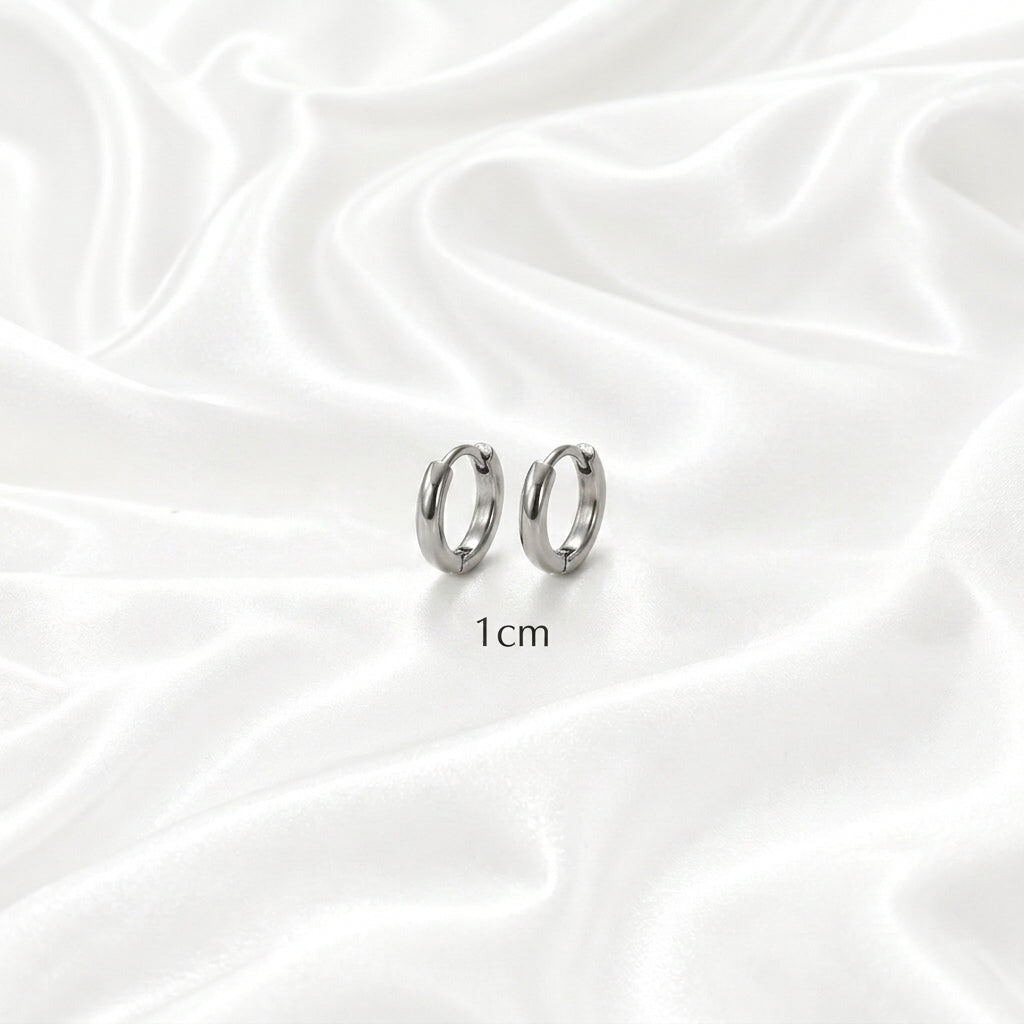 Auskari 7 size Smooth White Gold