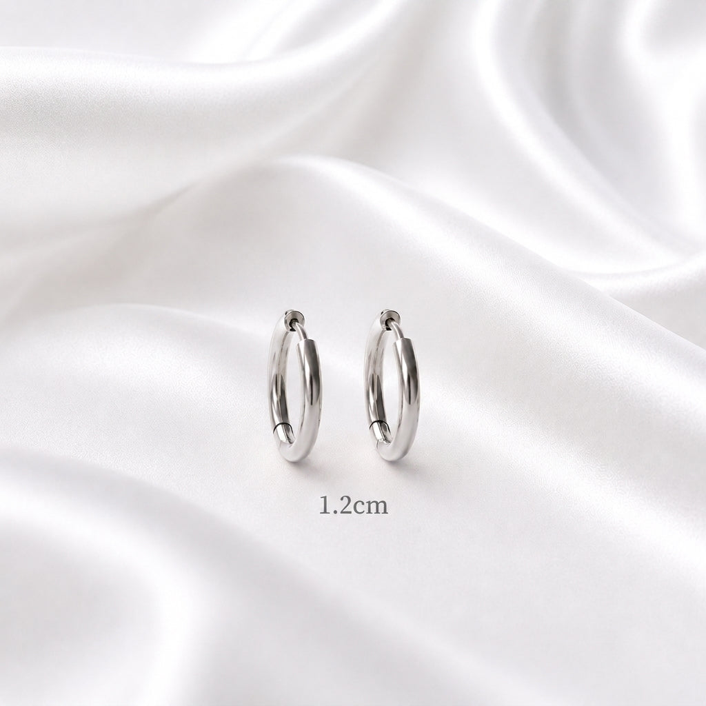 Auskari 7 size Smooth White Gold