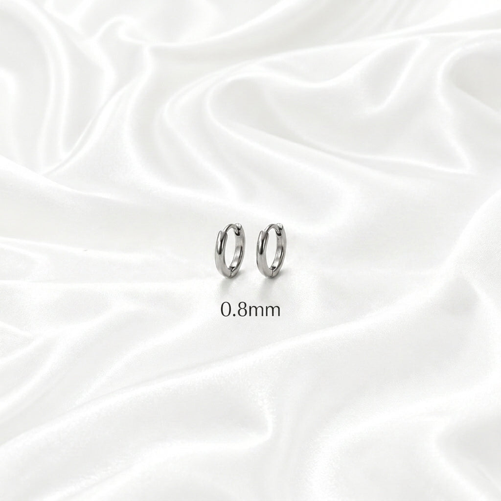 Auskari 7 size Smooth White Gold