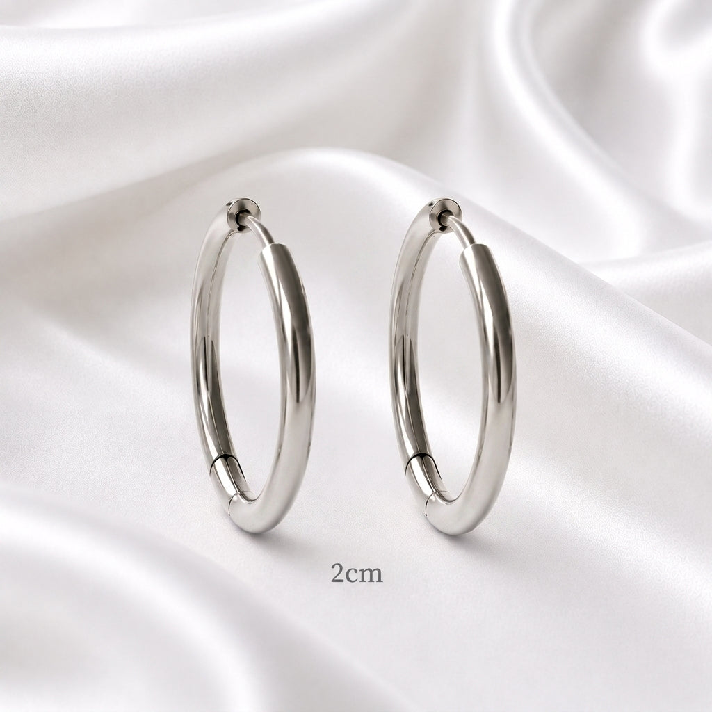 Auskari 7 size Smooth White Gold