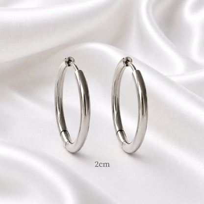 Auskari 7 size Smooth White Gold