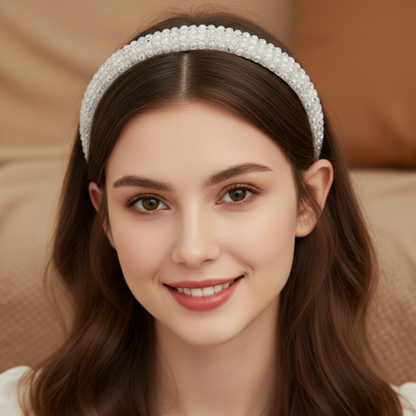 Matu stīpiņa "Elegantais kristāls" balta