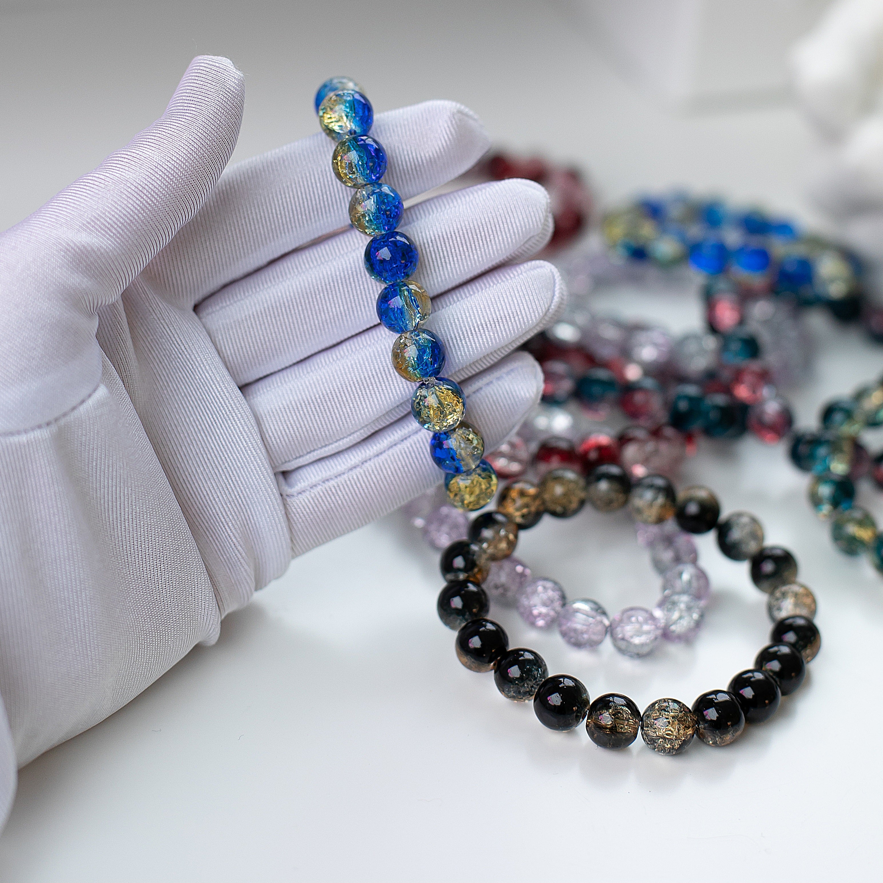 Rokassprādze "Stikla dziļums" zila