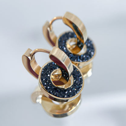 Earrings Two in One Navy Mistique