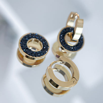 Earrings Two in One Navy Mistique