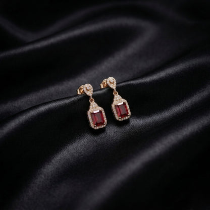 LUX auskari "Deep Red Ruby"