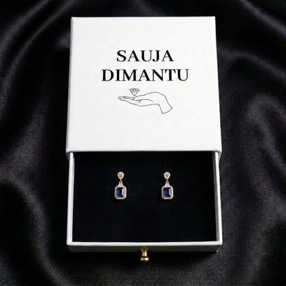 LUX auskari "Deep Blue Ruby"