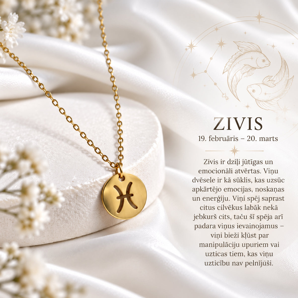 Classic zodiac sign necklace