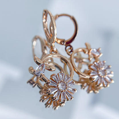 Auskari &quot;Flower and bee clear&quot; MEGA SALE