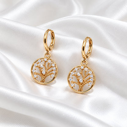 Shimmering Tree of Life Earrings