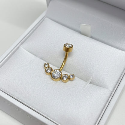 Nabas pīrsings "Kristāla ieloks" zeltītā tonī