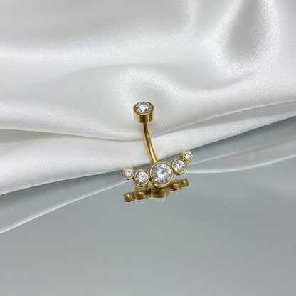 Nabas pīrsings "Kristāla ieloks" zeltītā tonī