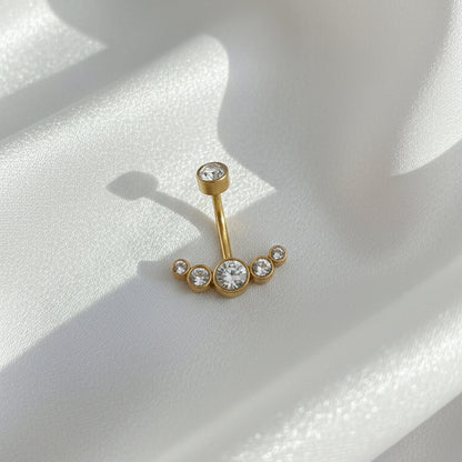 Nabas pīrsings "Kristāla ieloks" zeltītā tonī