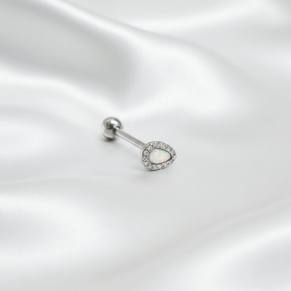 Pīrsings mēlei gaišs "Mēness opāls"