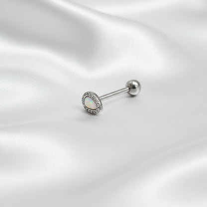 Pīrsings mēlei gaišs "Mēness opāls"