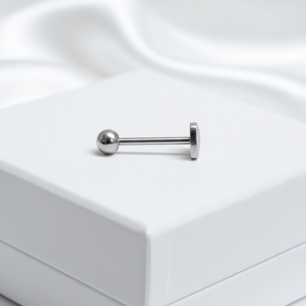 Pīrsings mēlei gaišā "Sirds"