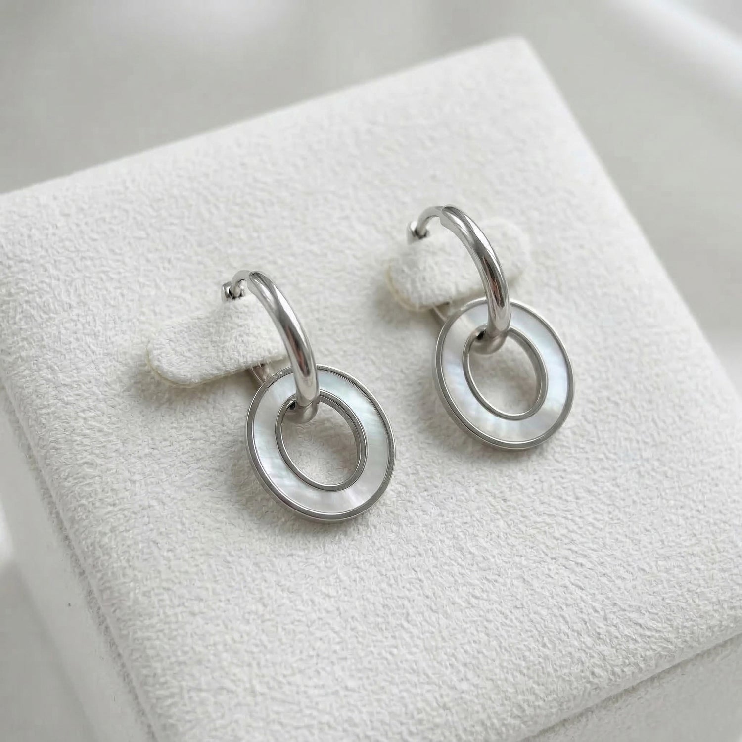 Auskari "Perlamutra ovāls" 2in1