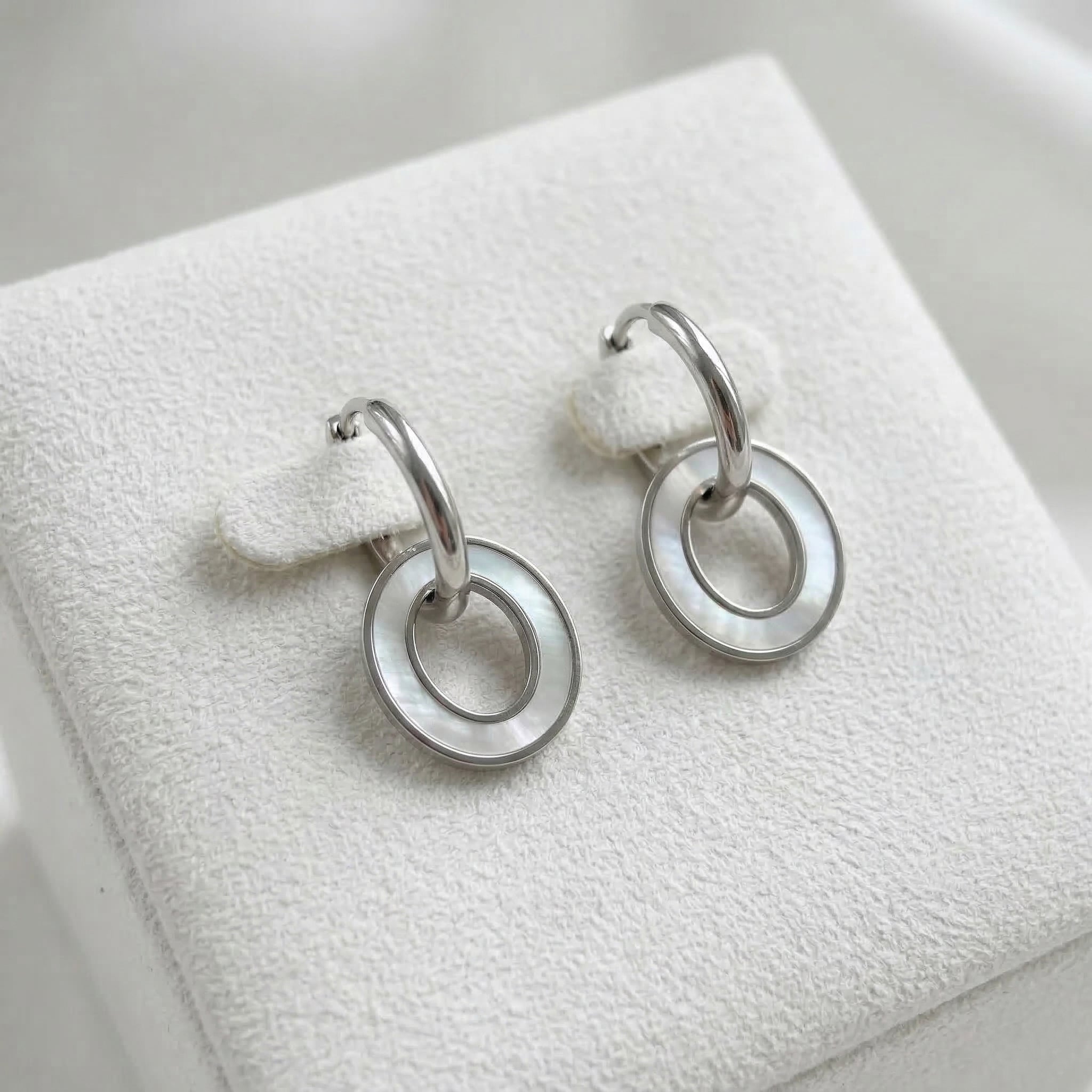 Auskari "Perlamutra ovāls" 2in1