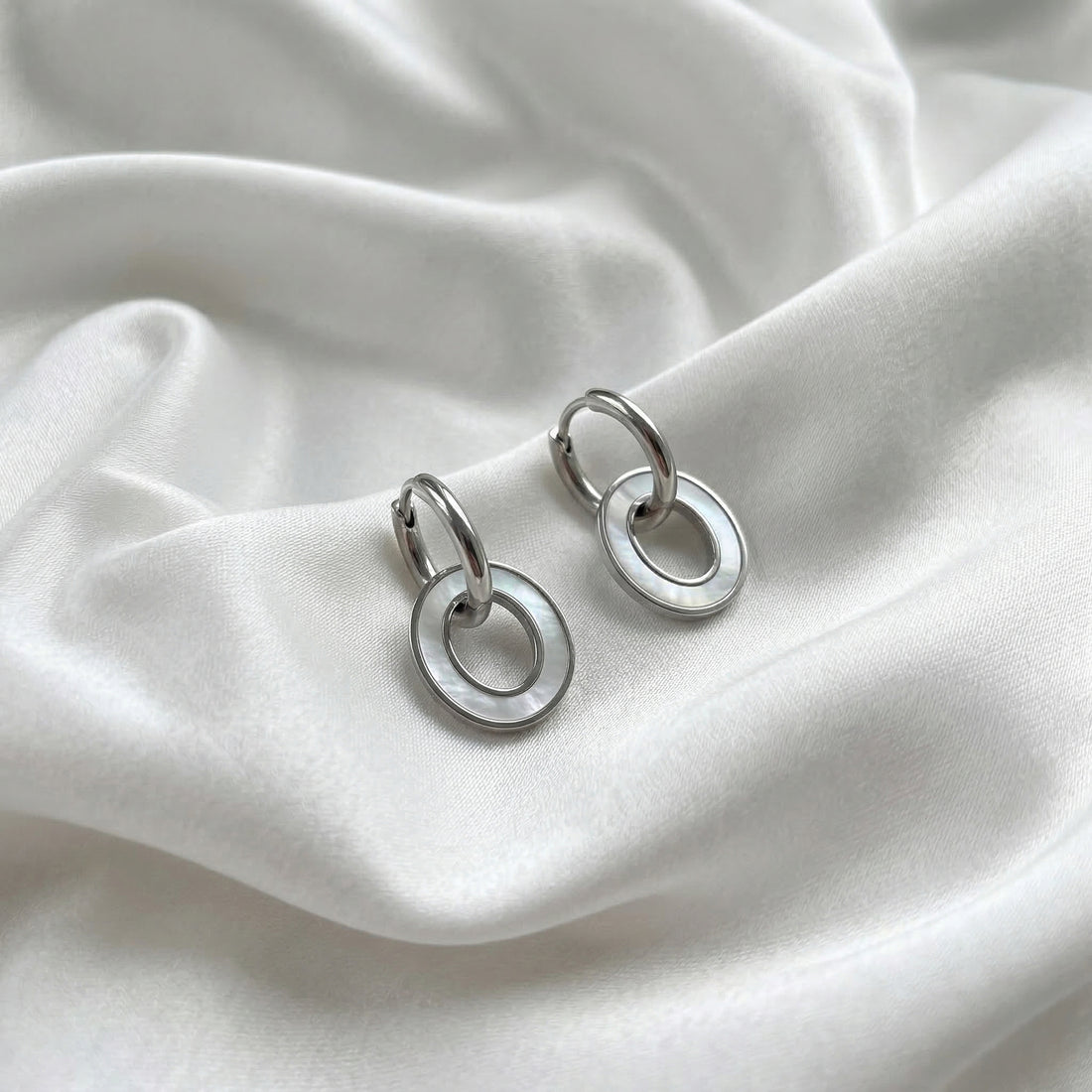 Auskari "Perlamutra ovāls" 2in1