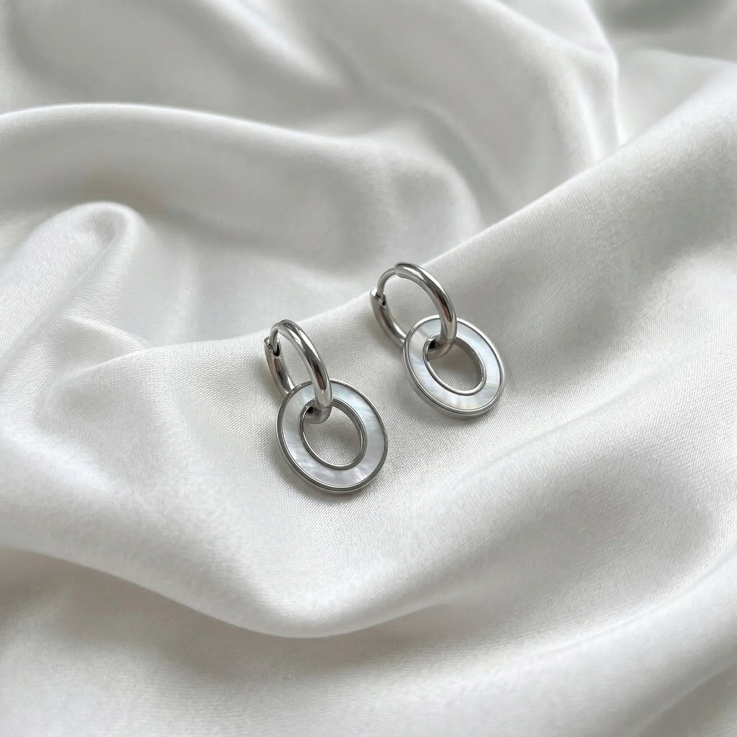 Auskari "Perlamutra ovāls" 2in1