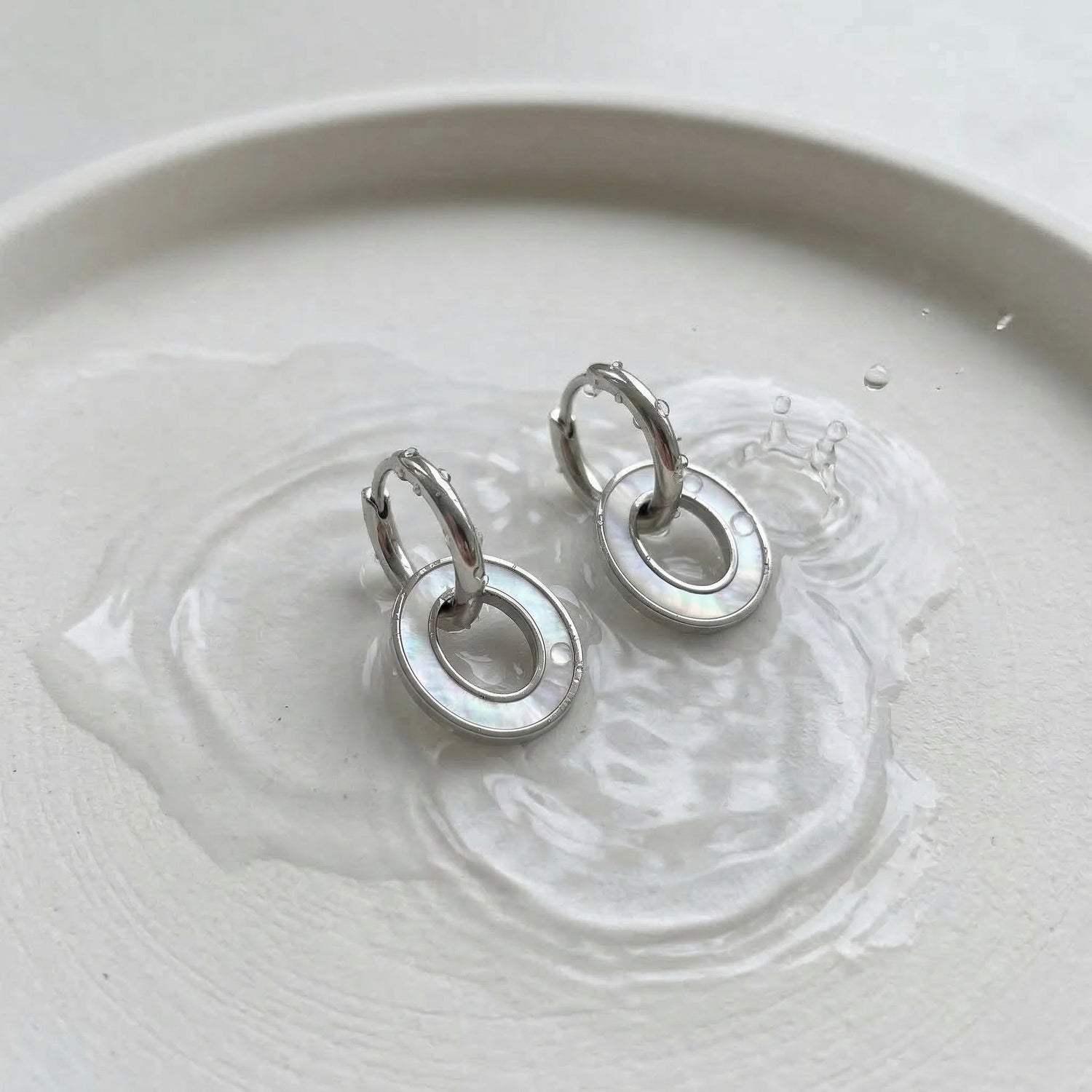 Auskari "Perlamutra ovāls" 2in1