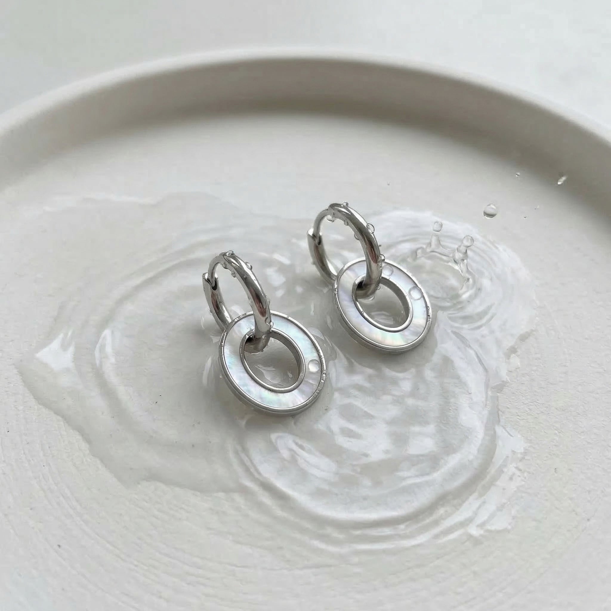 Auskari "Perlamutra ovāls" 2in1