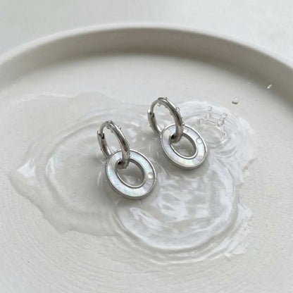 Auskari "Perlamutra ovāls" 2in1