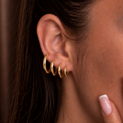 Auskari 7 size Smooth Gold dažādi izmēri