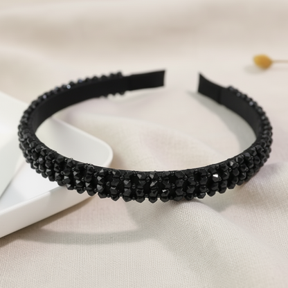 Matu stīpiņa &quot;Elegantais kristāls&quot; melna