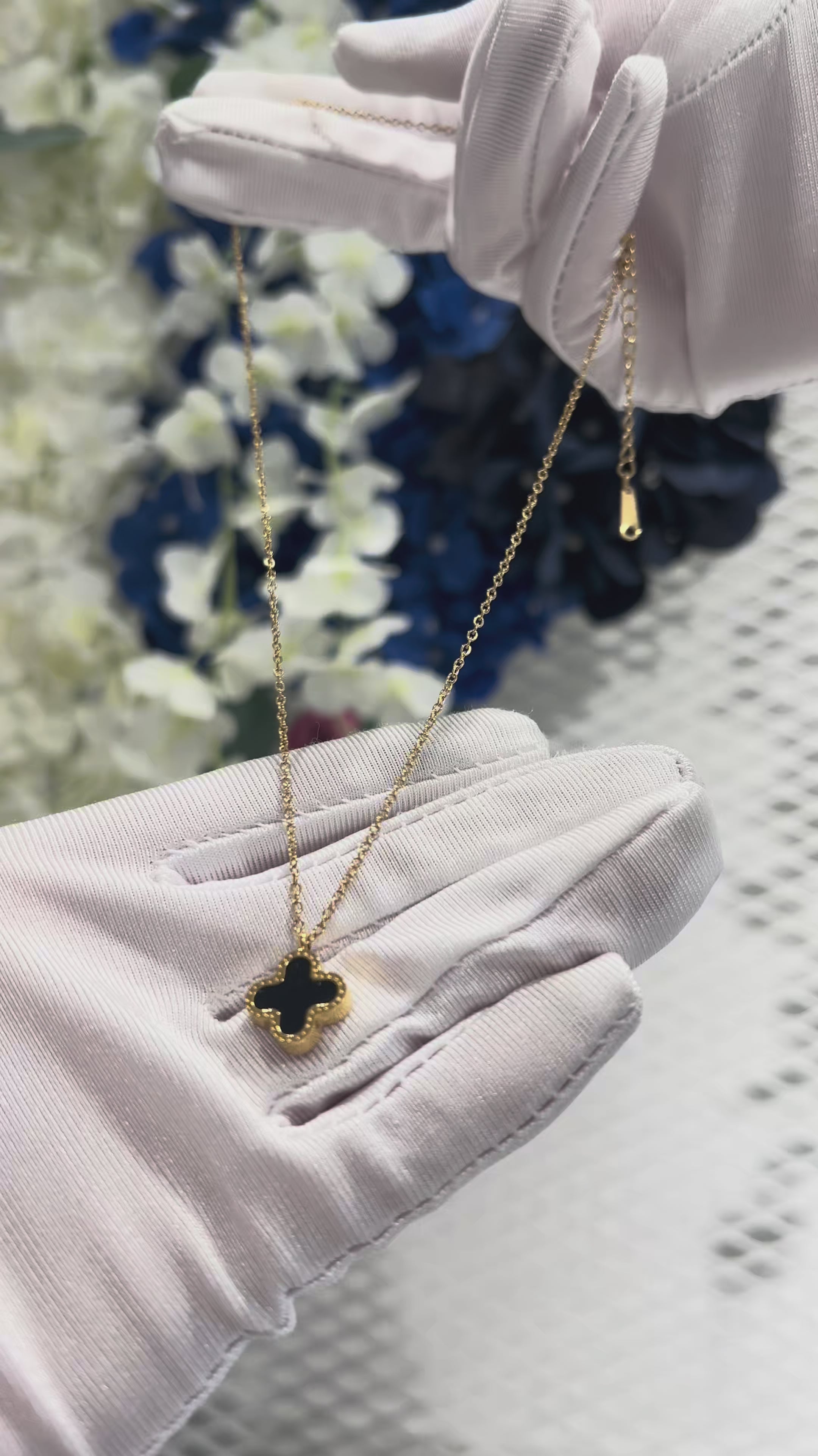 Rotu komplekts "Black dangle clover" yellow