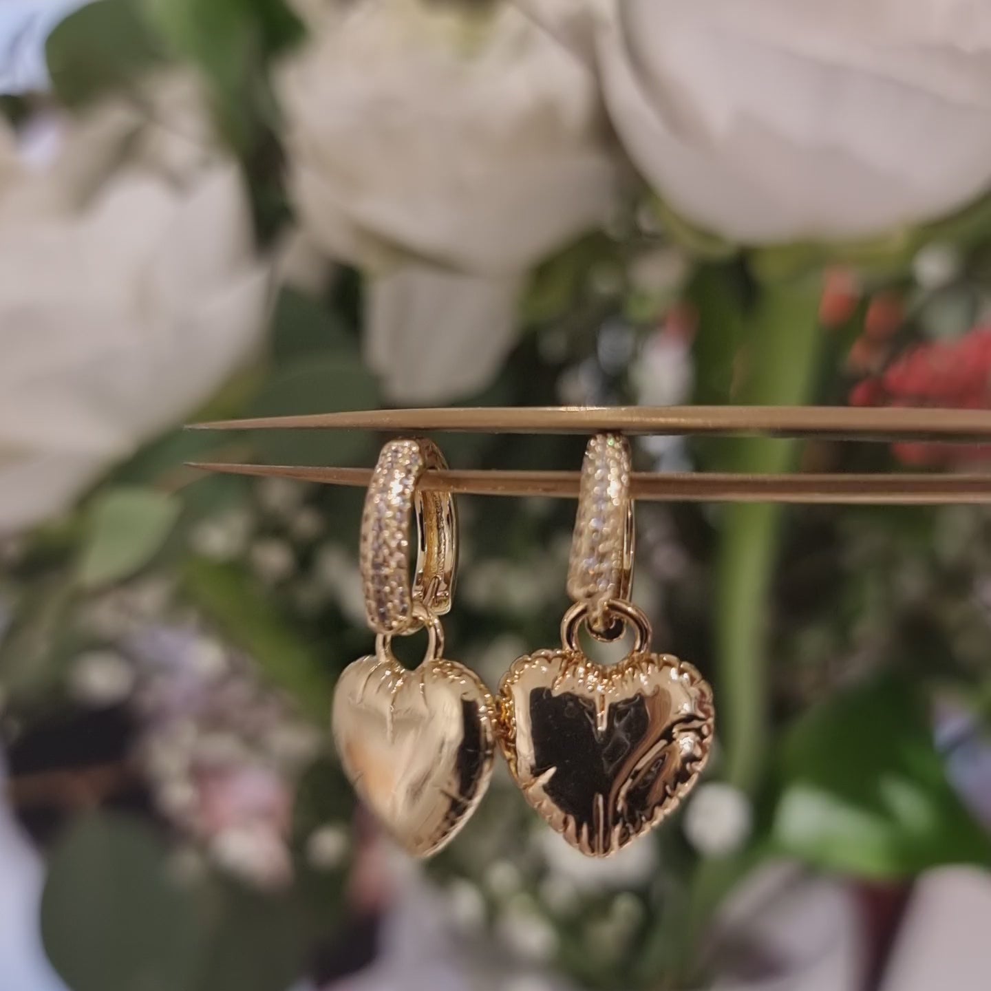 Earrings "Special Heart" two in one