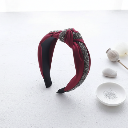 Matu stīpiņa &quot;Kristālu mezgls&quot; tumši sarkana