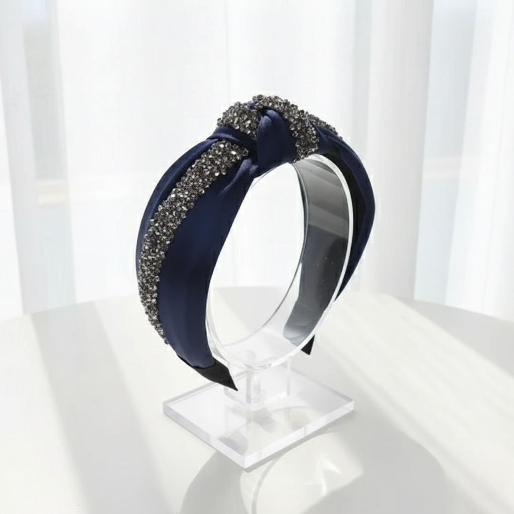 Matu stīpiņa &quot;Kristālu mezgls&quot; tumši zila