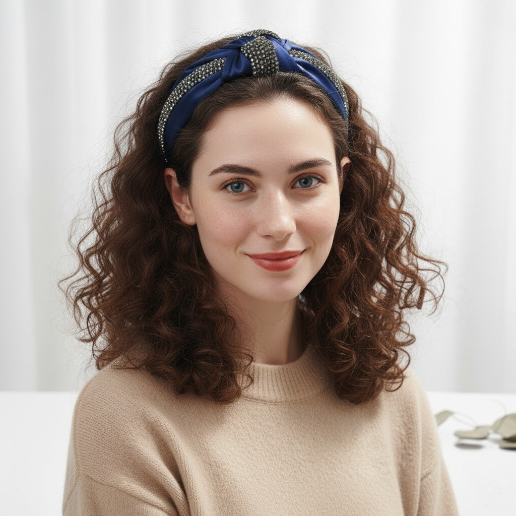 Matu stīpiņa &quot;Kristālu mezgls&quot; tumši zila