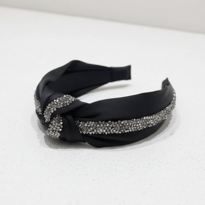 Matu stīpiņa &quot;Kristālu mezgls&quot; melna