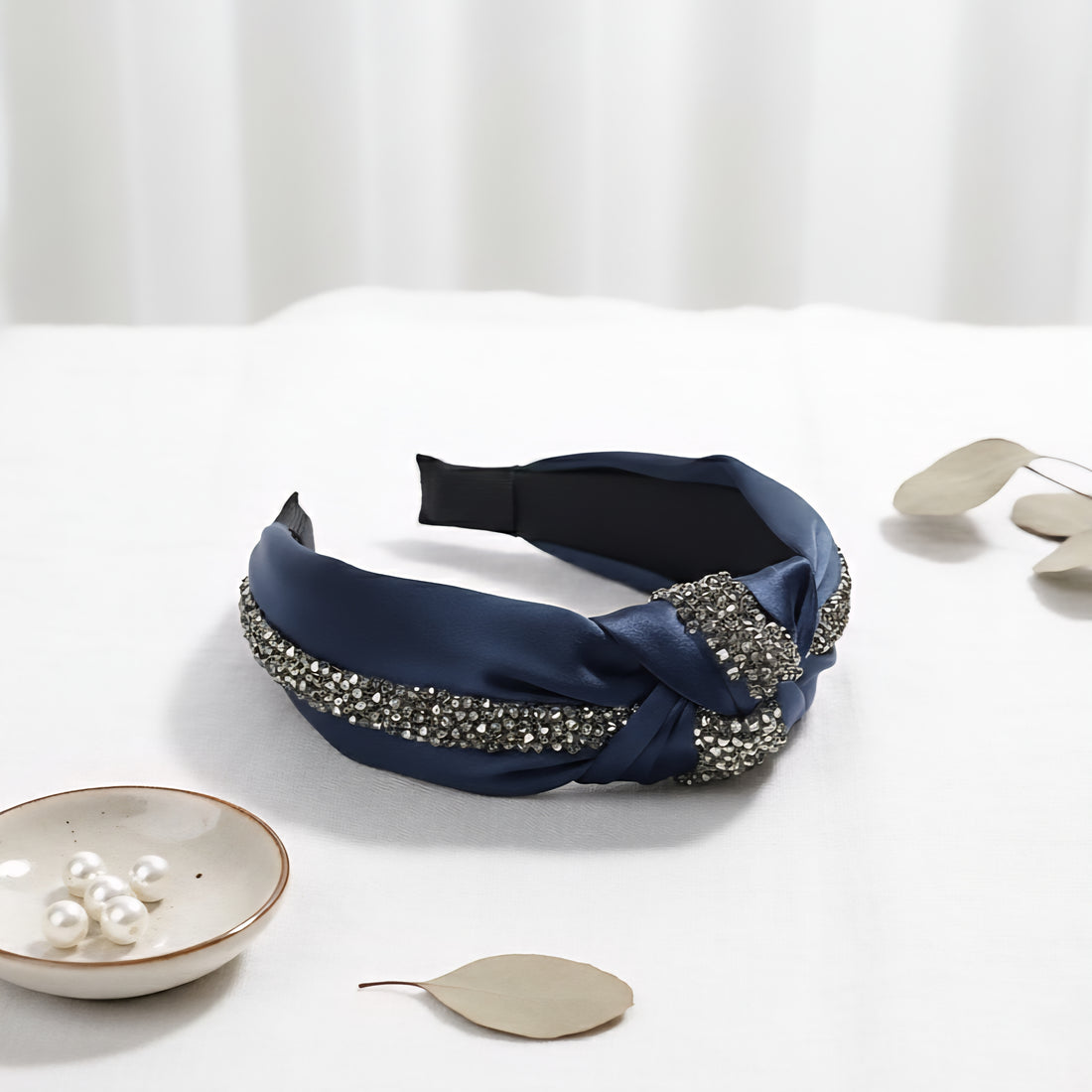 Matu stīpiņa &quot;Kristālu mezgls&quot; tumši zila