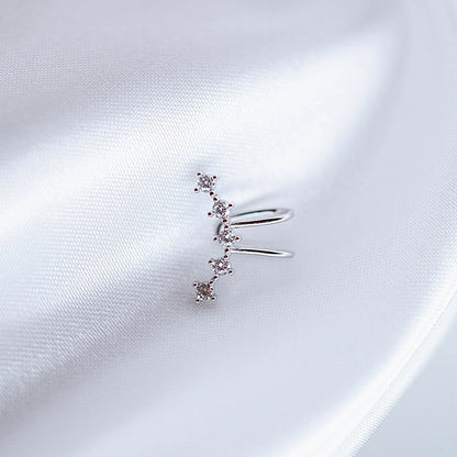 Pīrsings auss kafs/cuff &quot;5 bright crystals&quot;