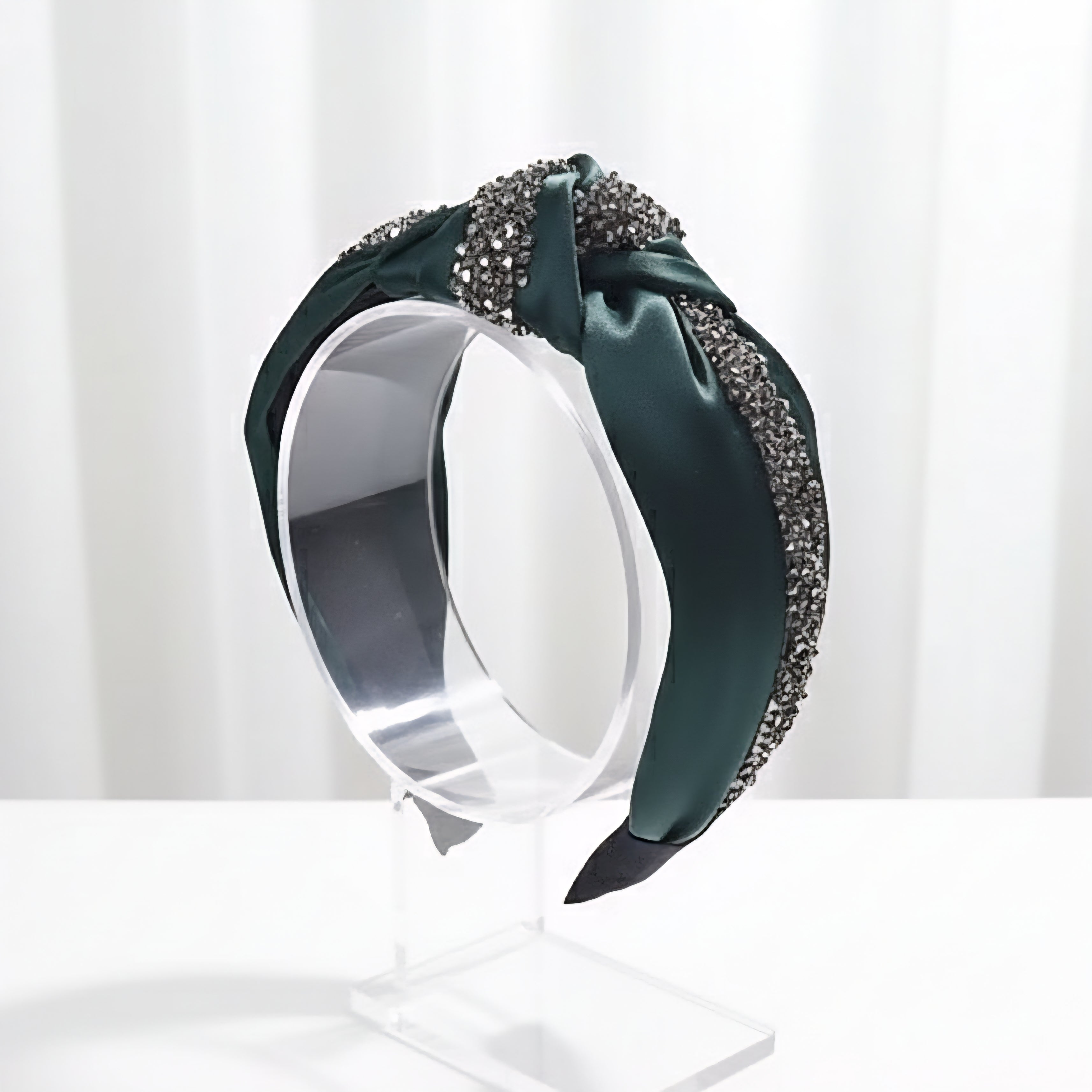 Matu stīpiņa &quot;Kristālu mezgls&quot; tumši zaļa