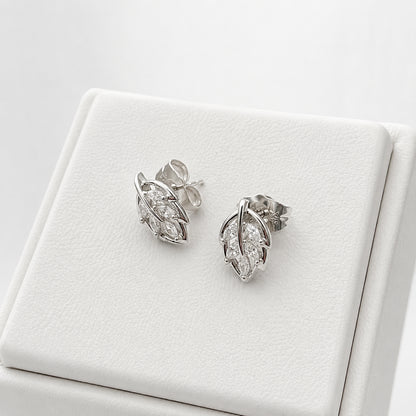 Auskari "Crystal Leaf Studs"