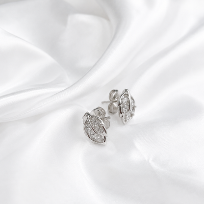 Auskari "Crystal Leaf Studs"